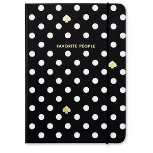 Kate Spade New York Address Book with A-Z Tabs, Black Leatherette Telephone Book